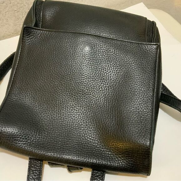 Vintage Field Manor Modern Classics Black Leather Backpack Bag 12"L x 9"W - Picture 5 of 10
